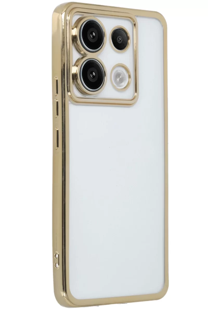 Newface Xiaomi Redmi Note 13 Pro 4G Kılıf Razer Lensli Silikon - Gold