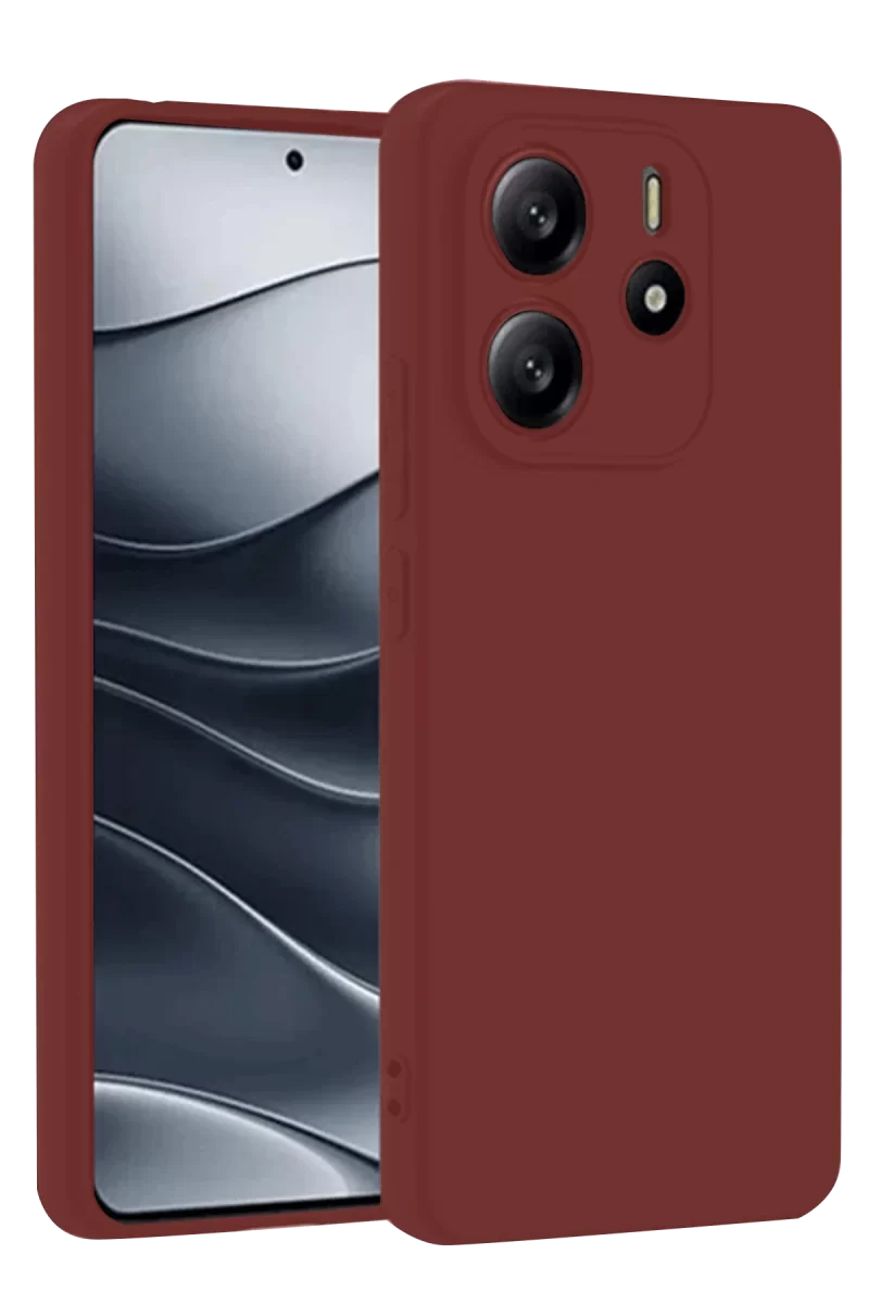 Newface Xiaomi Redmi Note 14 4G Kılıf First Silikon - Bordo