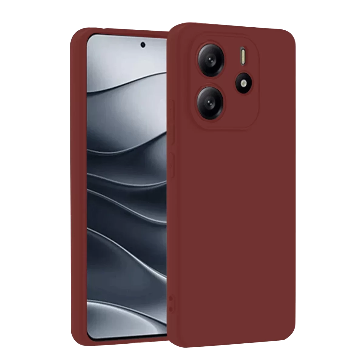 Newface Xiaomi Redmi Note 14 4G Kılıf First Silikon - Bordo
