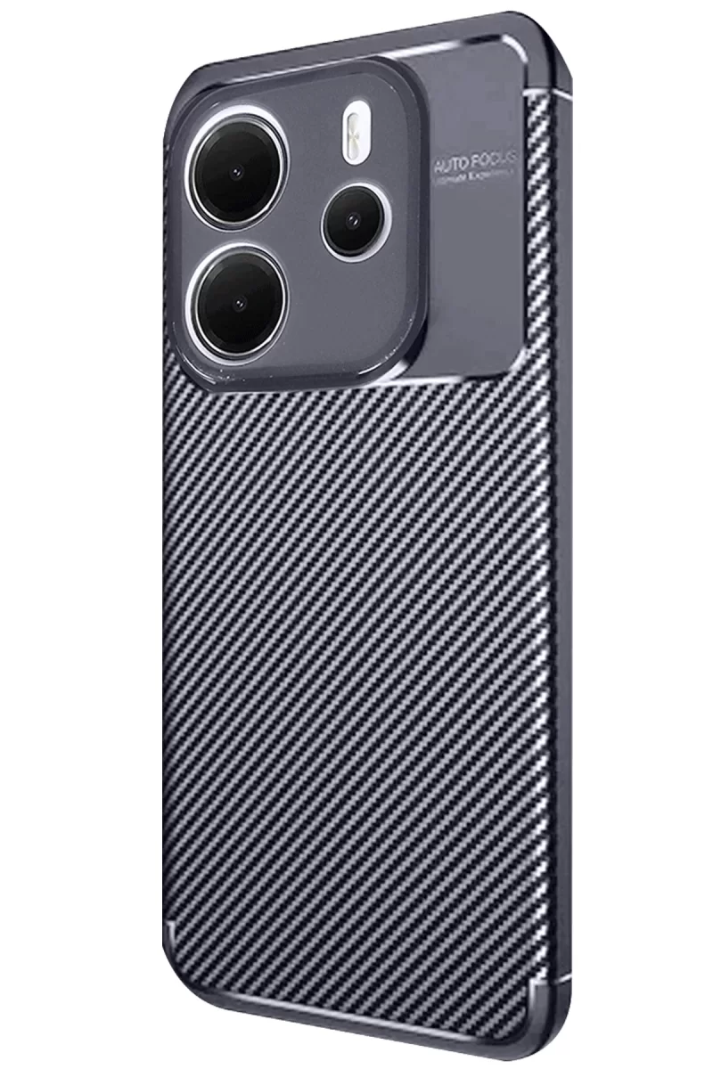 Newface Xiaomi Redmi Note 14 4G Kılıf Auto Focus Karbon Kapak - Lacivert