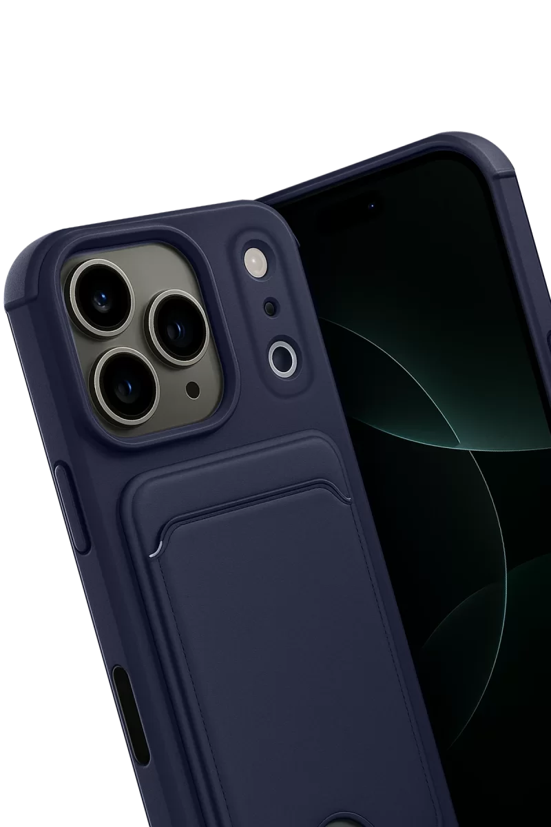Newface Apple iPhone 17 Pro Kelvin Kartvizitli Silikon - Lacivert