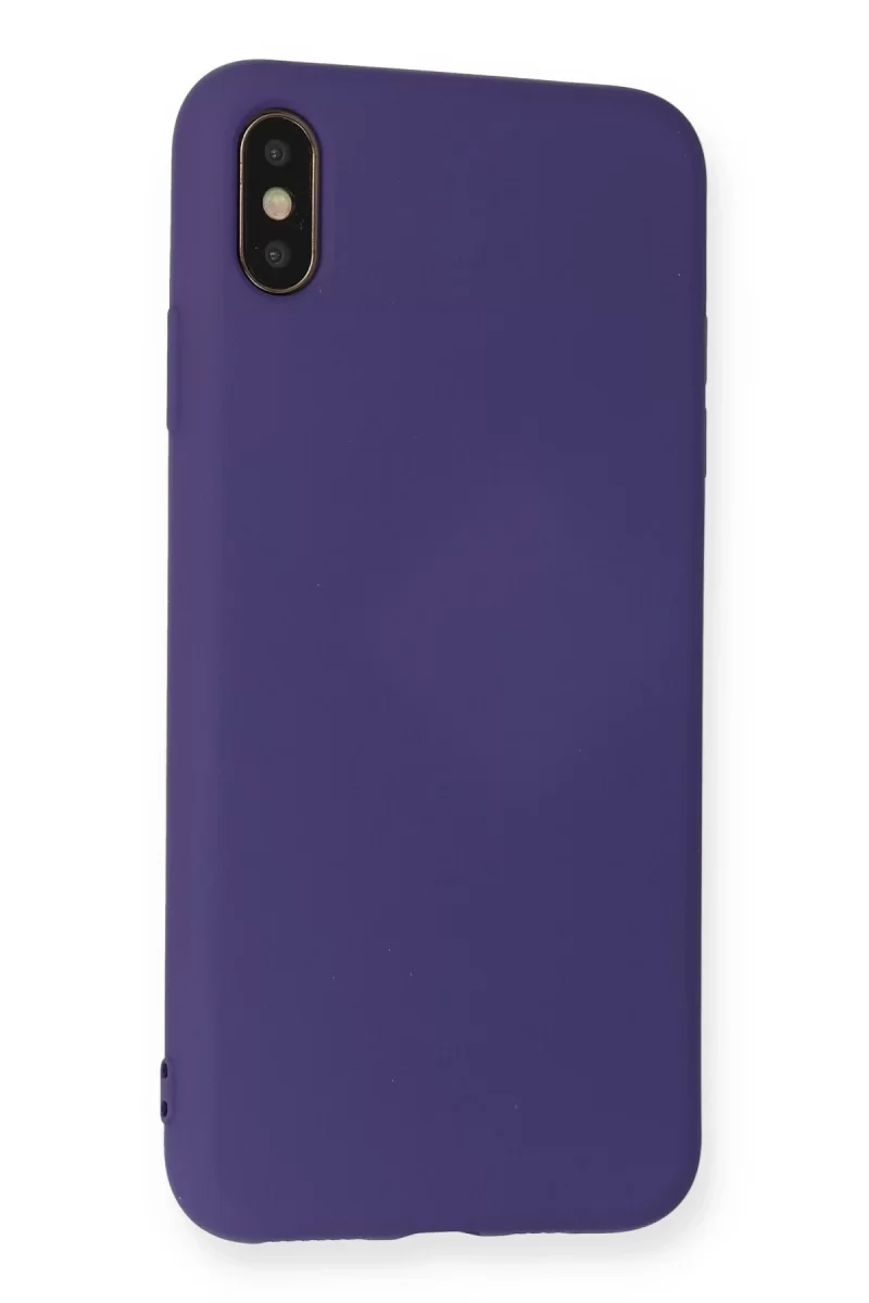 Newface Apple iPhone XS Max Kılıf Nano içi Kadife Silikon - Mor