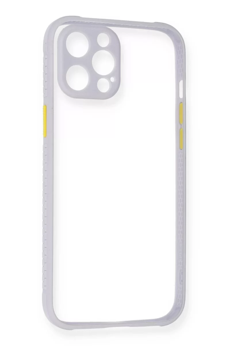 Newface Apple iPhone 12 Pro Max Kılıf Miami Şeffaf Silikon - Lila