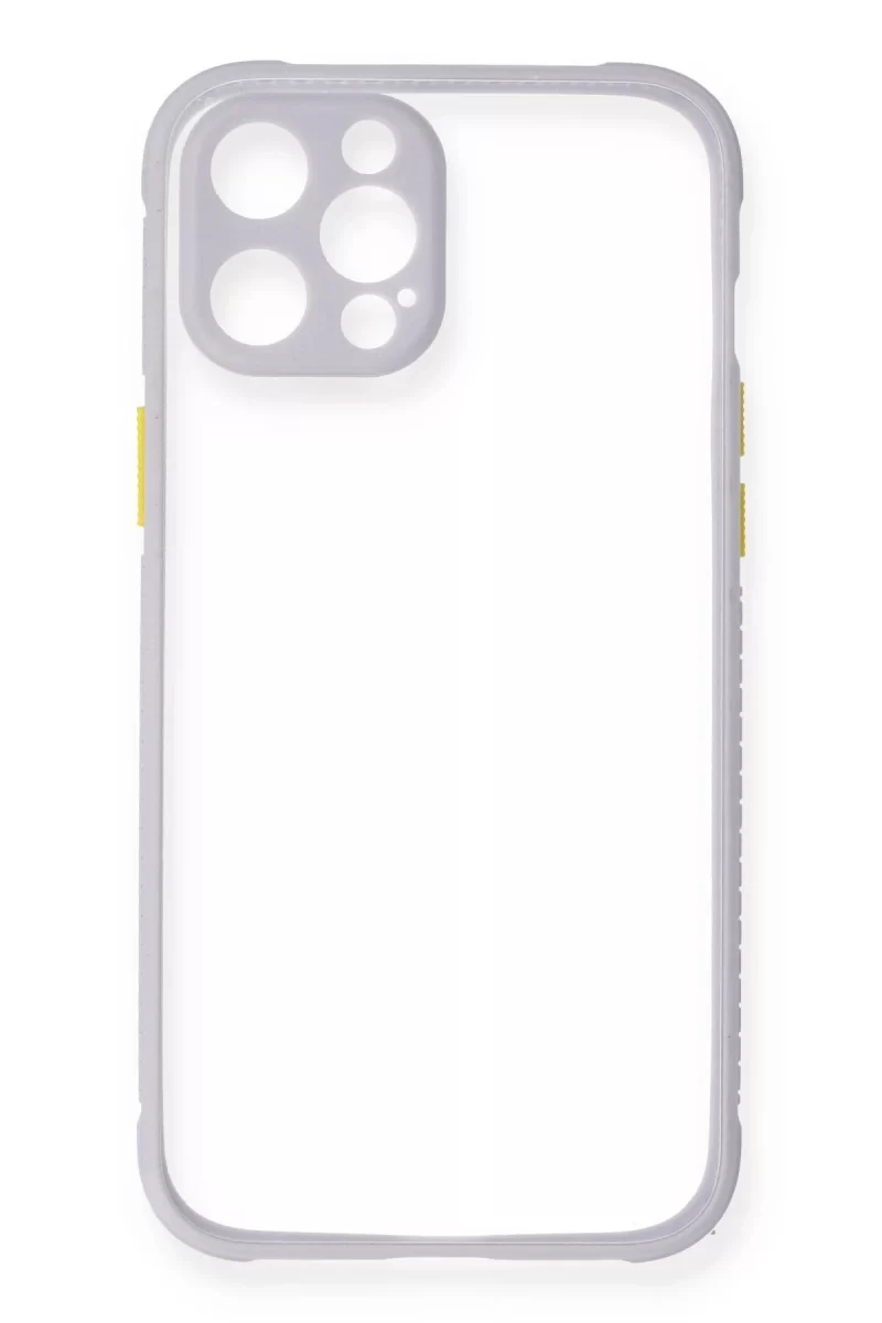 Newface Apple iPhone 12 Pro Max Kılıf Miami Şeffaf Silikon - Lila