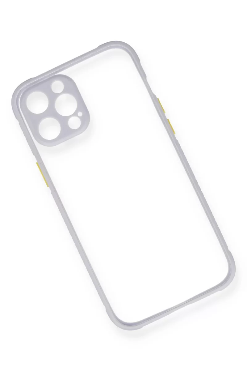 Newface Apple iPhone 12 Pro Max Kılıf Miami Şeffaf Silikon - Lila