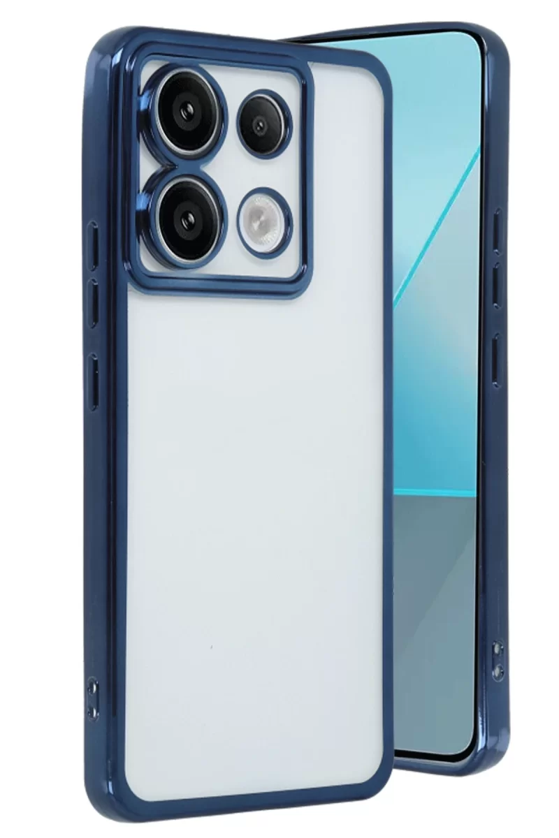 Newface Xiaomi Redmi Note 13 Pro 5G Kılıf Razer Lensli Silikon - Sierra Blue