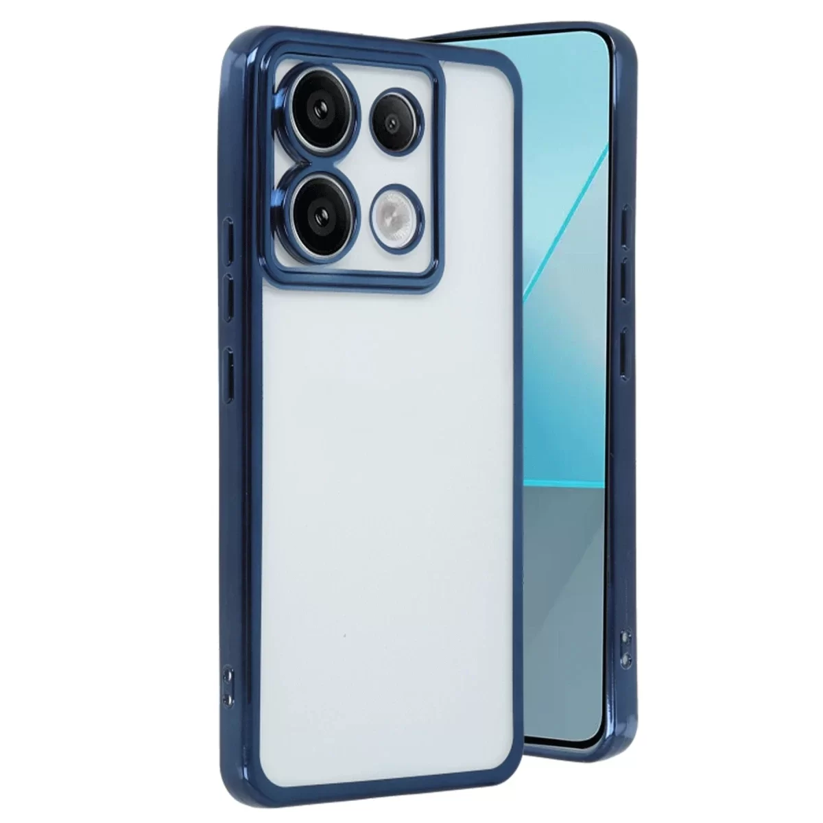 Newface Xiaomi Redmi Note 13 Pro 5G Kılıf Razer Lensli Silikon - Sierra Blue