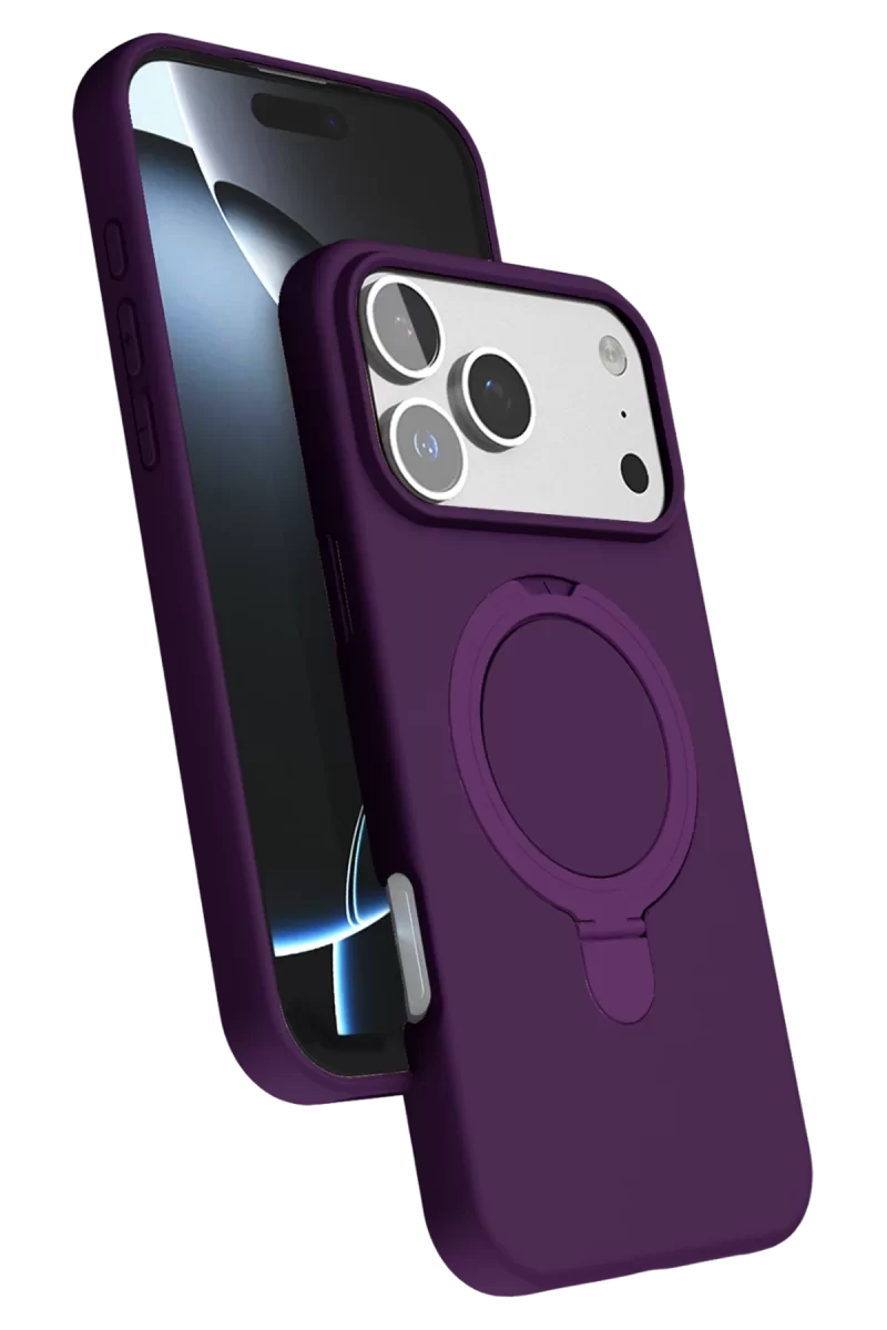 Newface Apple iPhone 17 Pro Max Regal Magsafe Standlı Kapak - Derin Mor