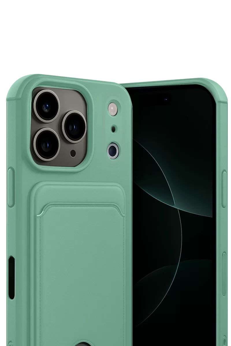 Newface Apple iPhone 17 Pro Kelvin Kartvizitli Silikon - Açık Yeşil
