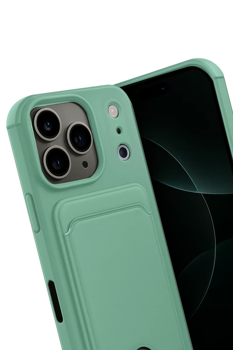Newface Apple iPhone 17 Pro Kelvin Kartvizitli Silikon - Açık Yeşil
