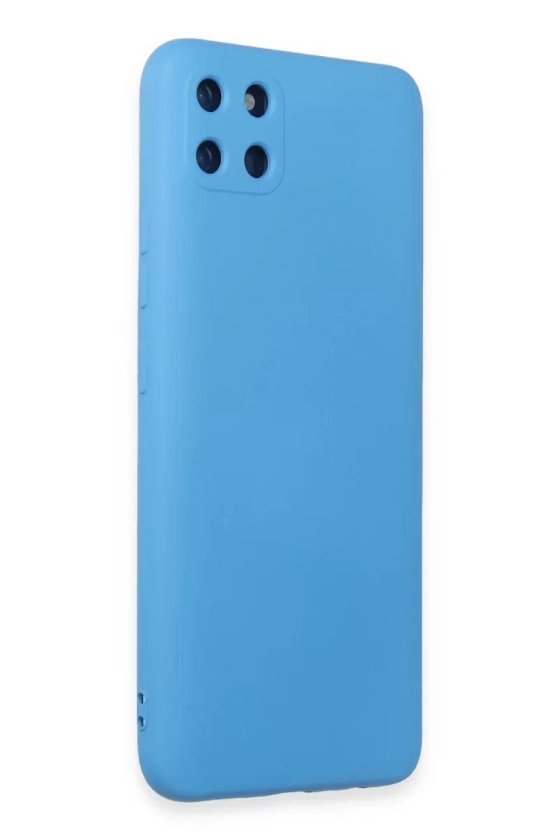 Newface Realme C11 Kılıf Nano içi Kadife Silikon - Mavi