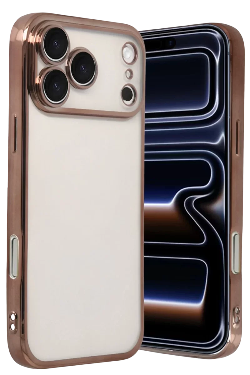 Newface Apple iPhone 17 Pro Razer Lensli Silikon - Çöl Titanyum