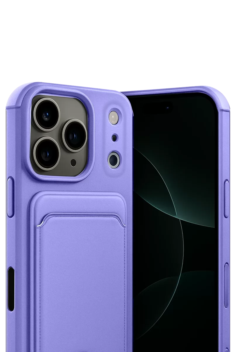 Newface Apple iPhone 17 Pro Max Kelvin Kartvizitli Silikon - Lila