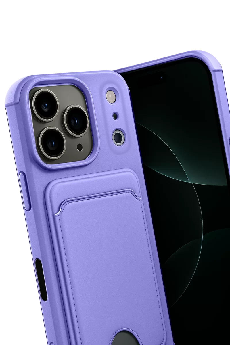 Newface Apple iPhone 17 Pro Max Kelvin Kartvizitli Silikon - Lila