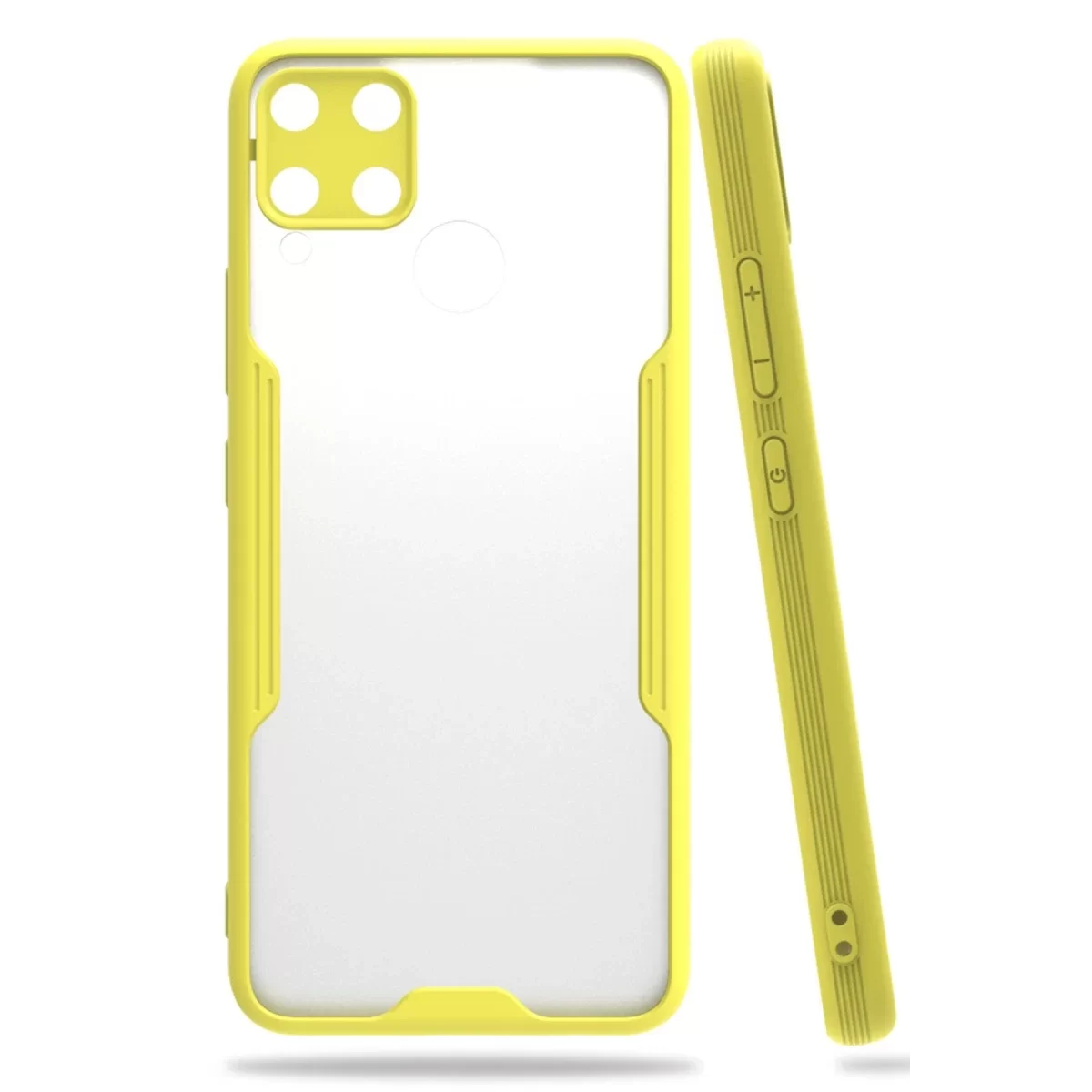 Newface Realme C15 Kılıf Platin Silikon - Sarı