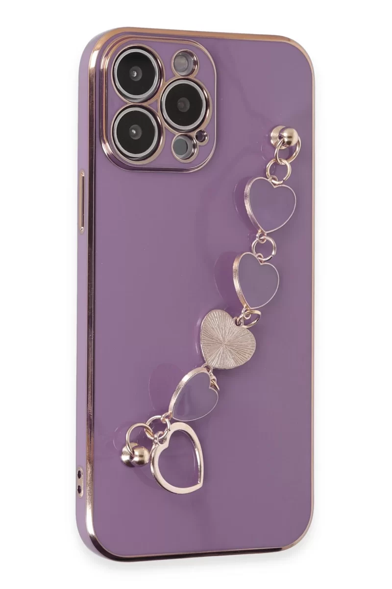 Newface Apple iPhone 13 Pro Max Kılıf Esila Silikon - Mor