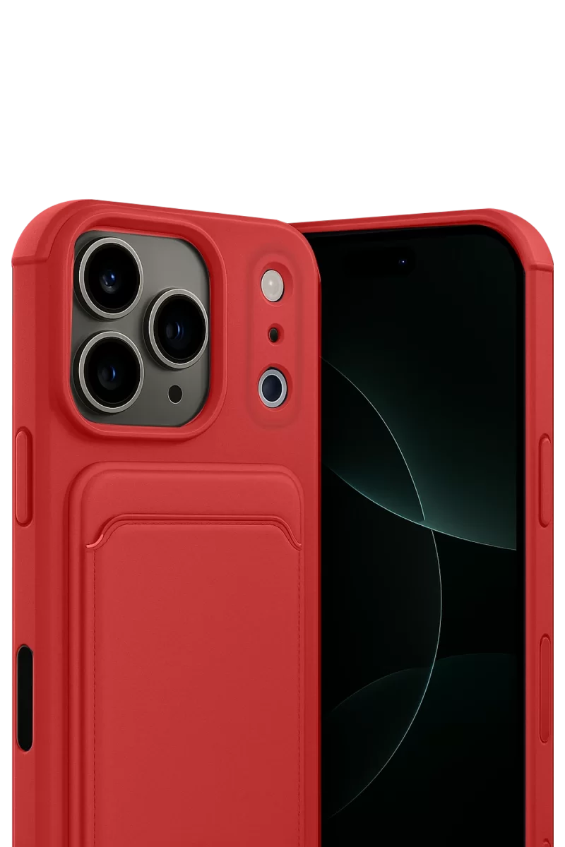 Newface Apple iPhone 17 Pro Max Kelvin Kartvizitli Silikon - Kırmızı