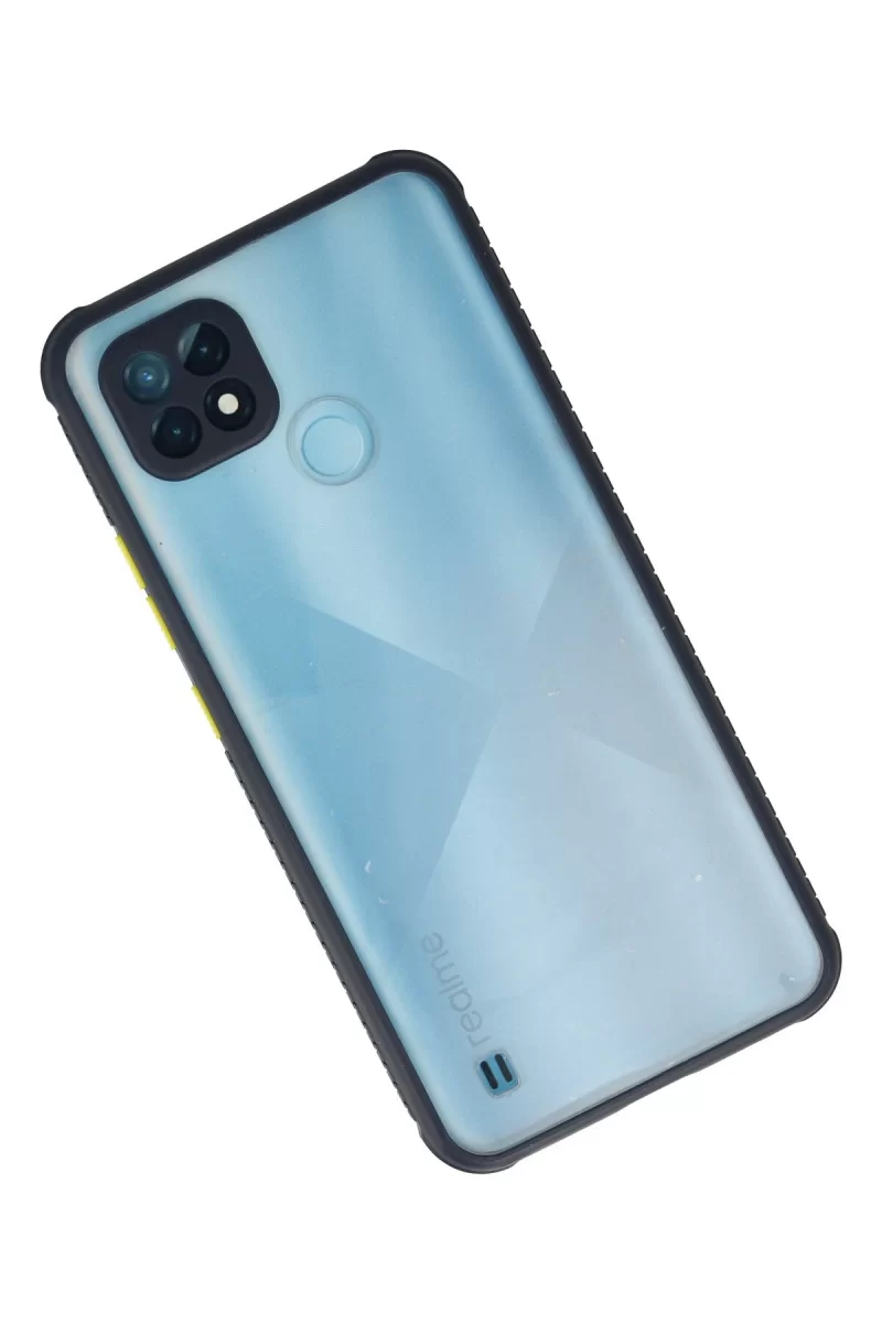 Newface Realme C21 Kılıf Miami Şeffaf Silikon - Lacivert