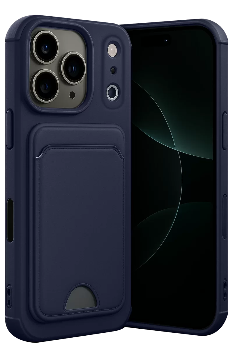 Newface Apple iPhone 17 Pro Max Kelvin Kartvizitli Silikon - Lacivert