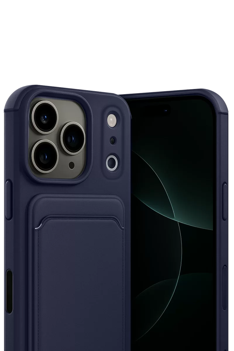 Newface Apple iPhone 17 Pro Max Kelvin Kartvizitli Silikon - Lacivert