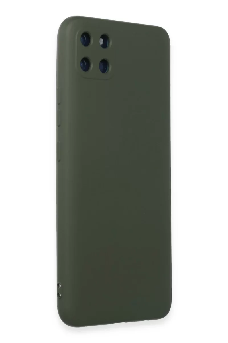 Newface Realme C11 Kılıf Nano içi Kadife Silikon - Koyu Yeşil