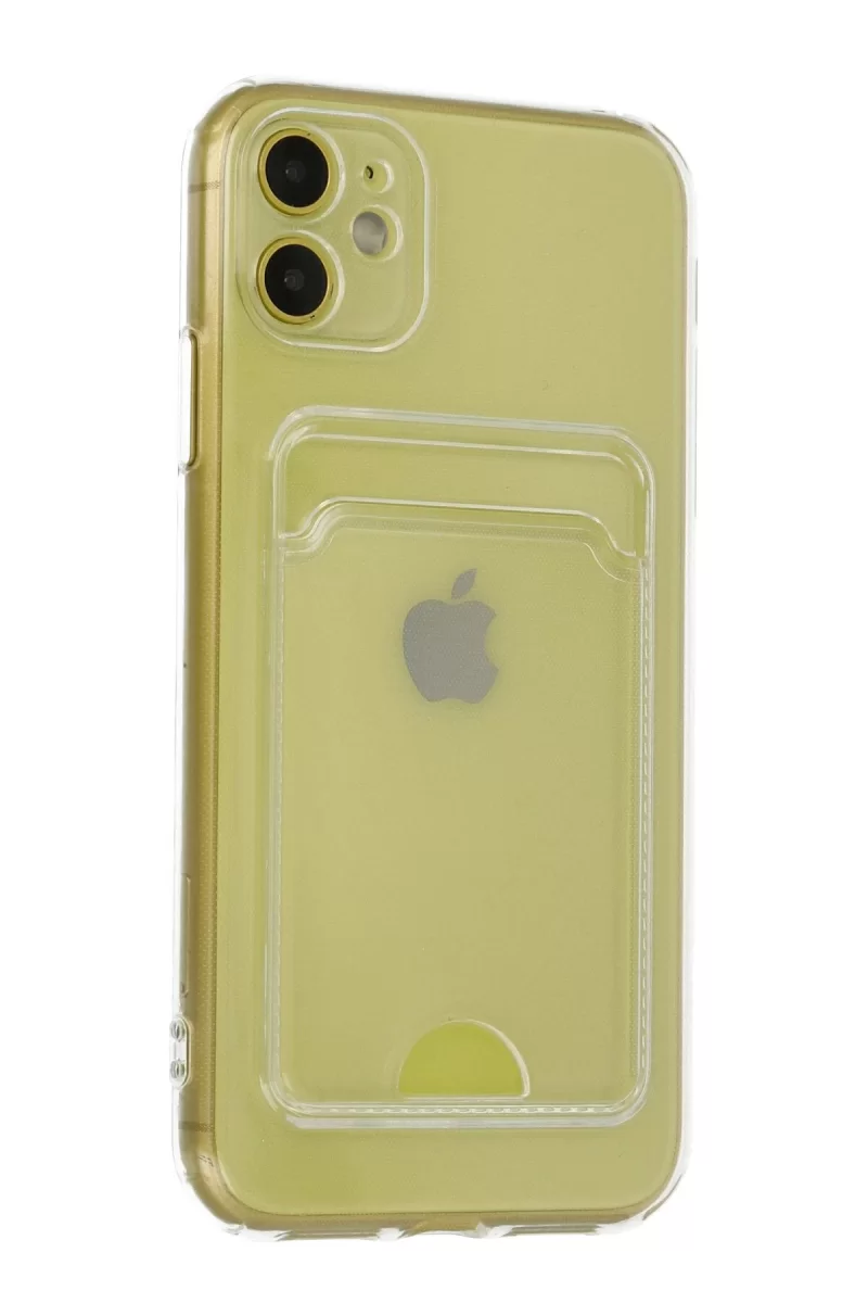 Newface Apple iPhone 11 Kılıf Kart Şeffaf Silikon - Şeffaf