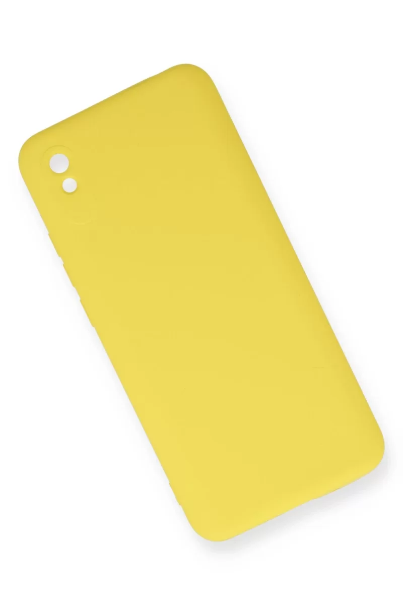 Newface Xiaomi Redmi 9A Kılıf Nano içi Kadife Silikon - Sarı