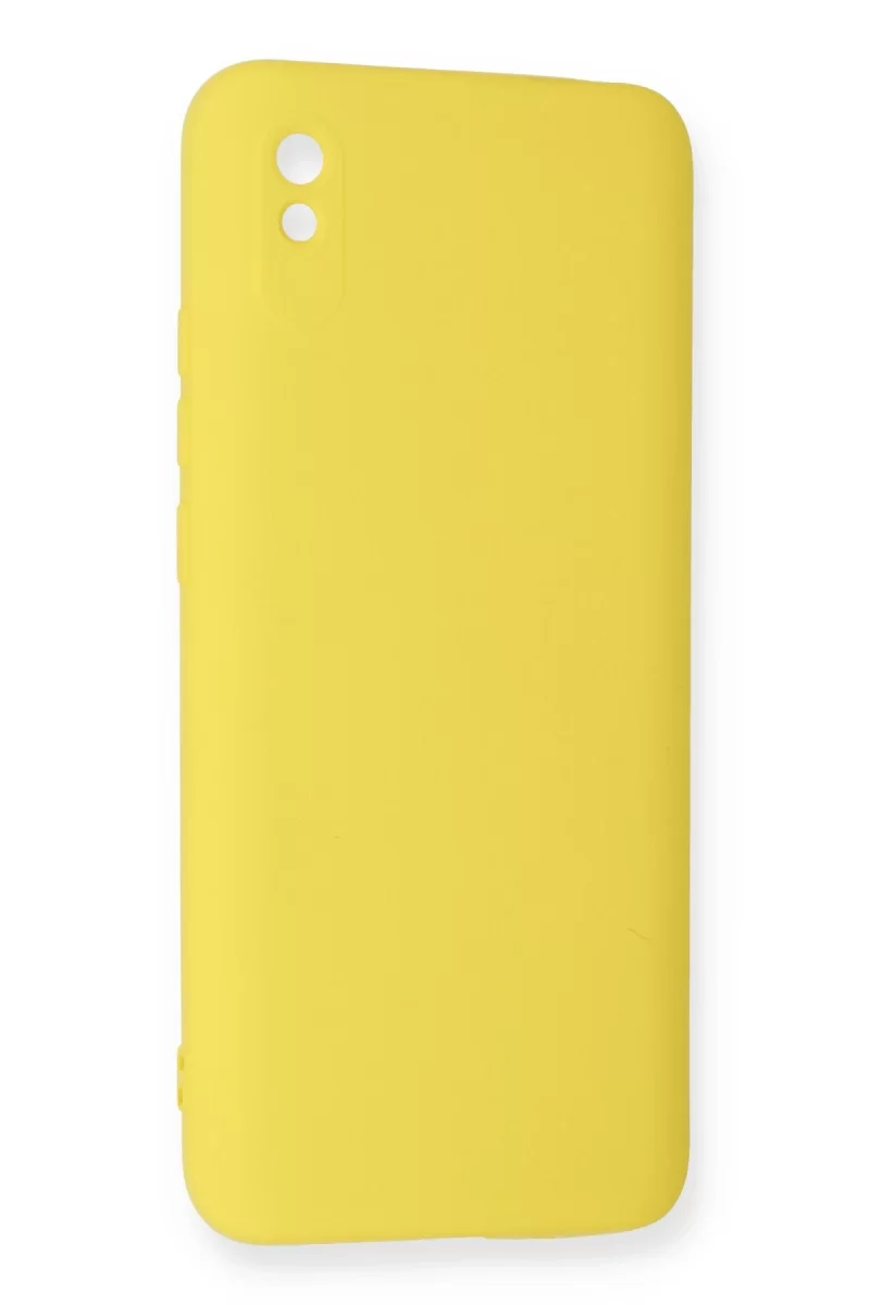 Newface Xiaomi Redmi 9A Kılıf Nano içi Kadife Silikon - Sarı