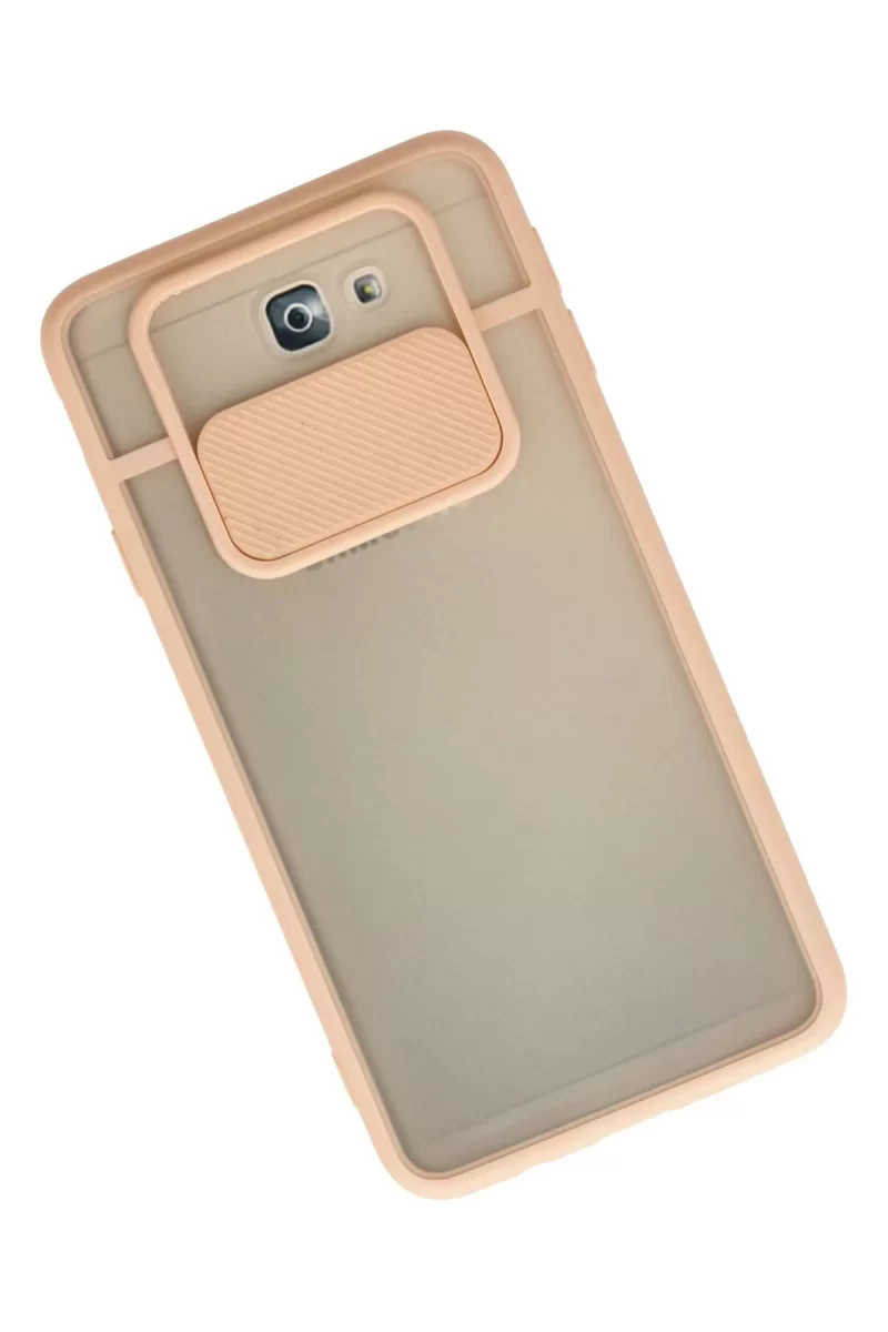 Newface Samsung Galaxy J7 Prime Kılıf Palm Buzlu Kamera Sürgülü Silikon - Pembe