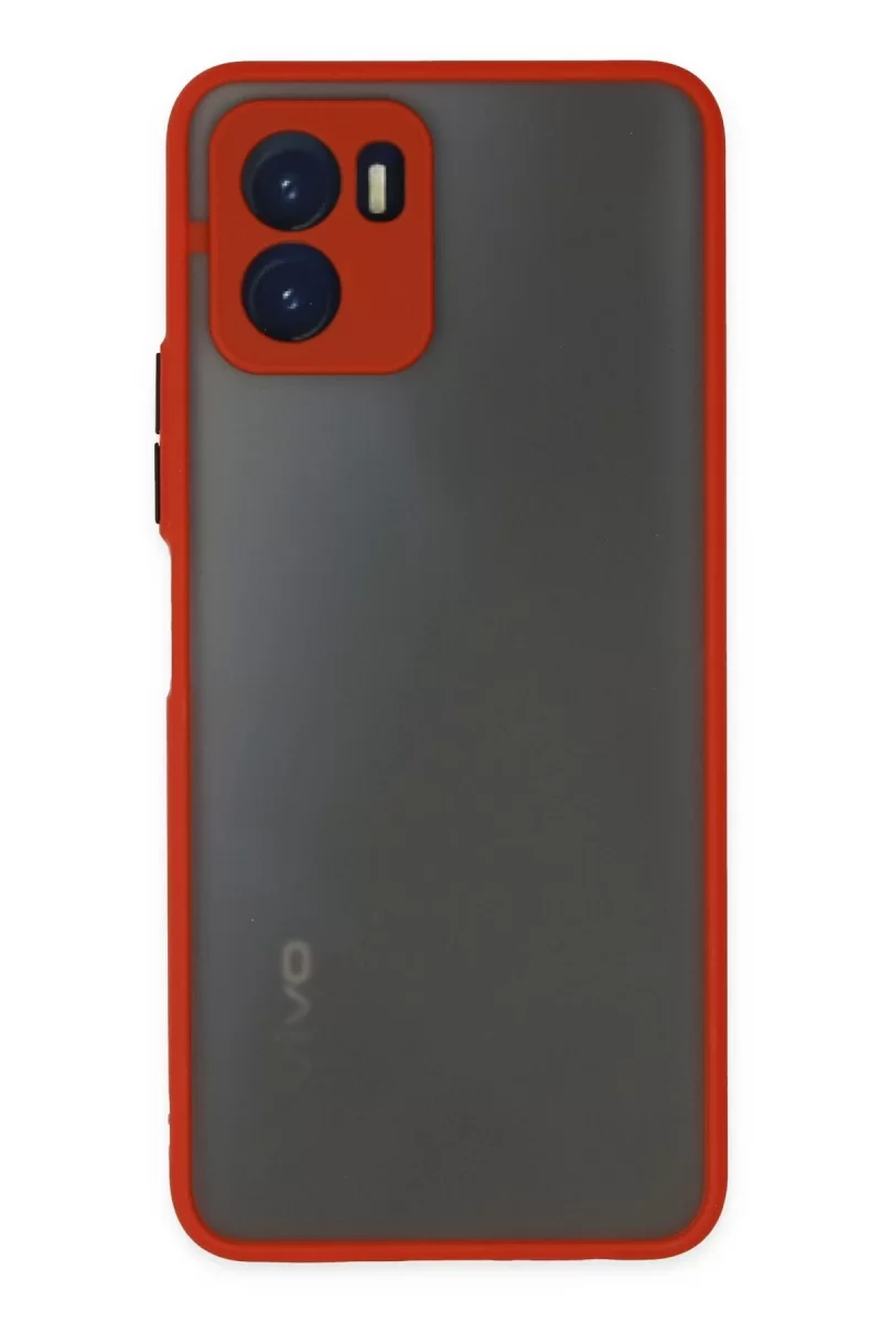 Newface Vivo Y15S Kılıf Montreal Silikon Kapak - Kırmızı