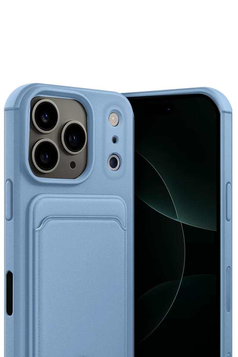 Newface Apple iPhone 17 Pro Max Kelvin Kartvizitli Silikon - Mavi