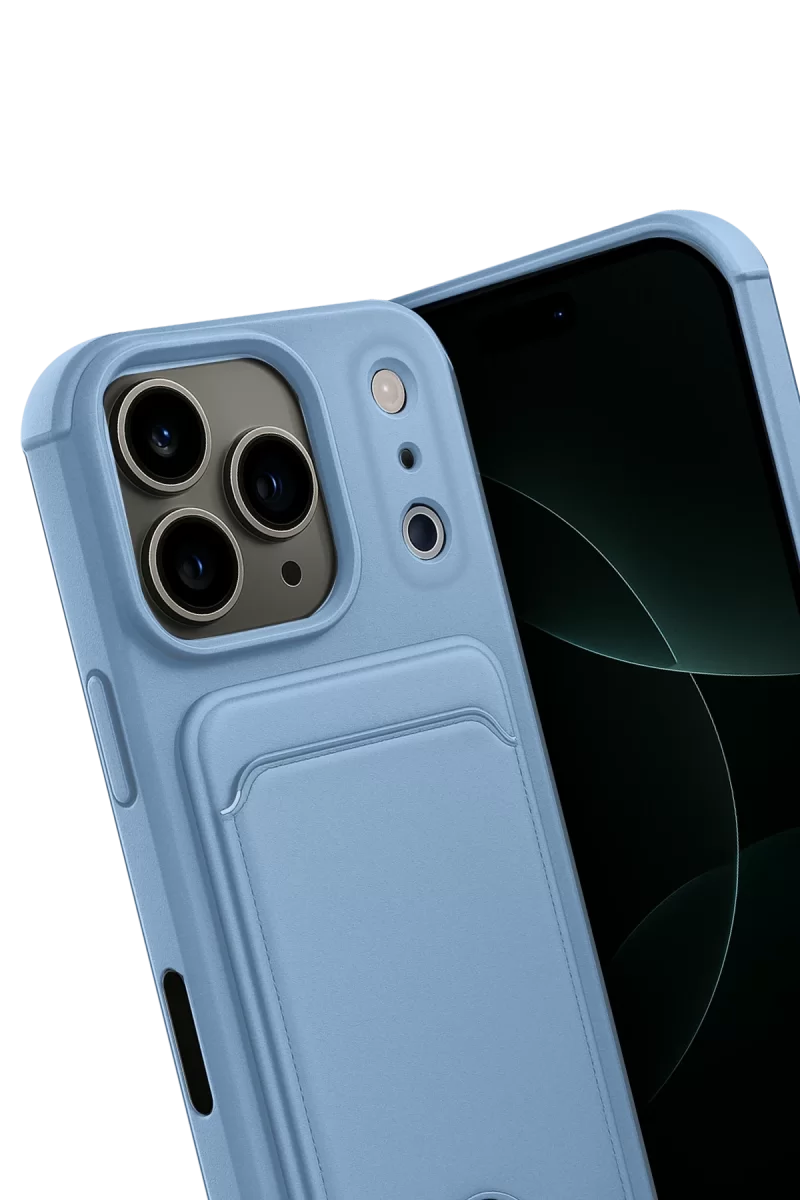 Newface Apple iPhone 17 Pro Max Kelvin Kartvizitli Silikon - Mavi
