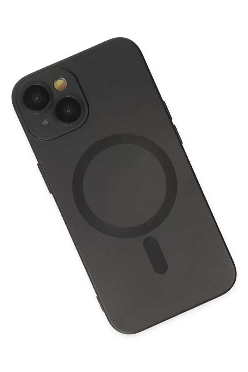 Newface Apple iPhone 14 Plus Kılıf Moshi Lens Magneticsafe Silikon - Siyah