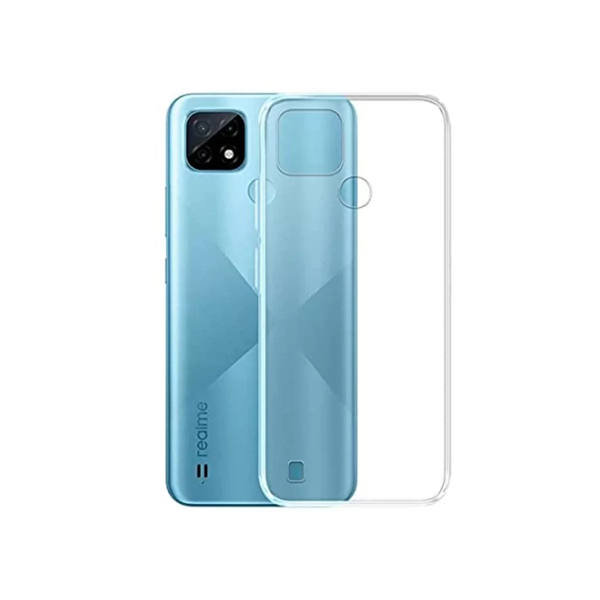 Newface Realme C21 Kılıf Deluxe 2mm Şeffaf Silikon - Şeffaf