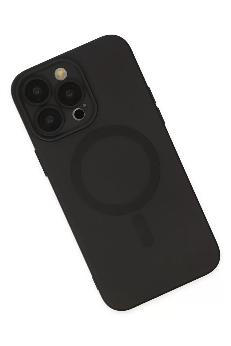 Newface Apple iPhone 13 Pro Kılıf Moshi Lens Magneticsafe Silikon - Siyah
