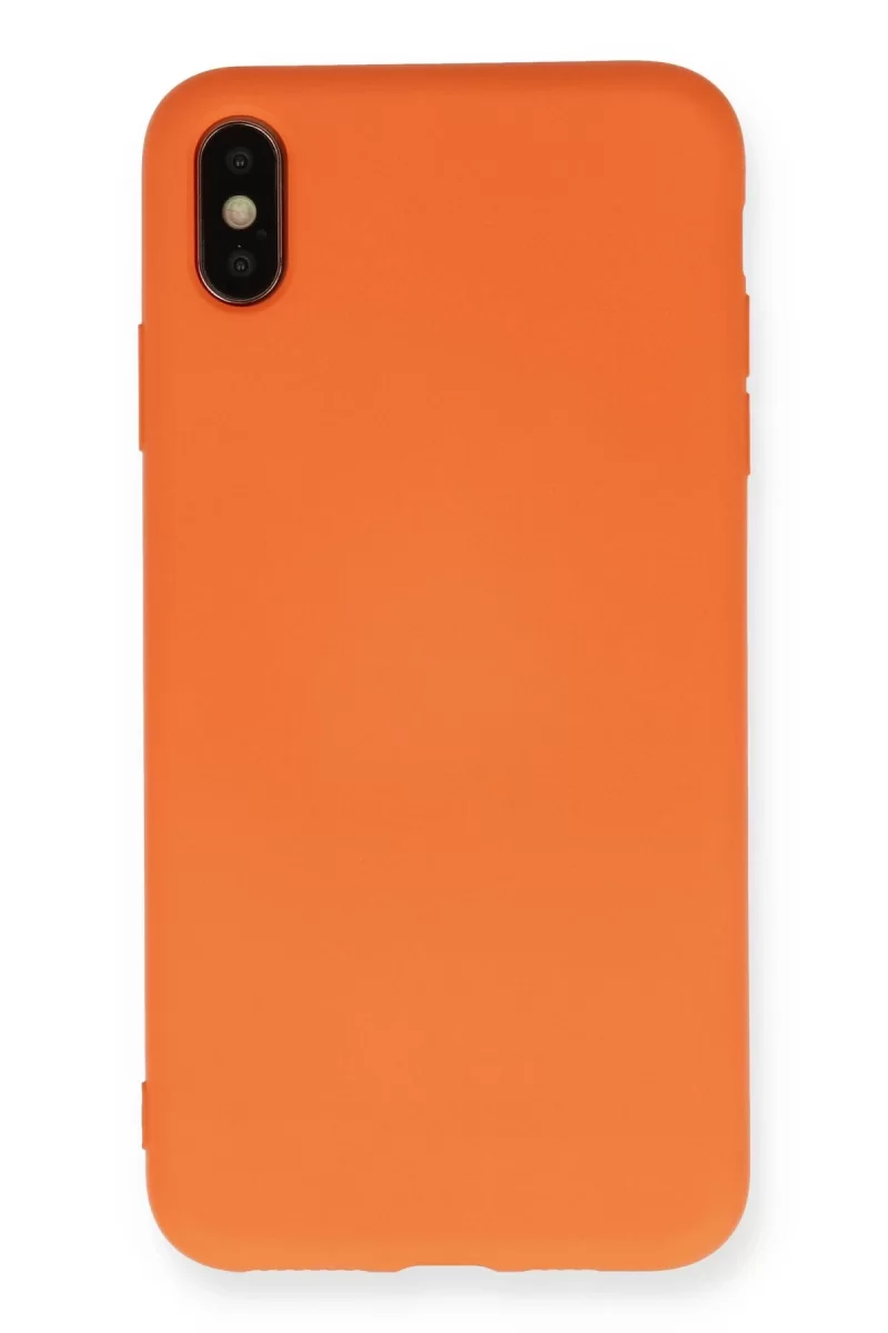 Newface Apple iPhone X Kılıf Nano içi Kadife Silikon - Turuncu
