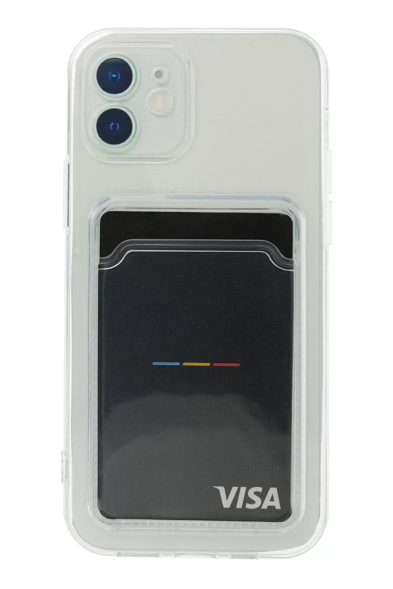 Newface Apple iPhone 12 Kılıf Kart Şeffaf Silikon - Şeffaf
