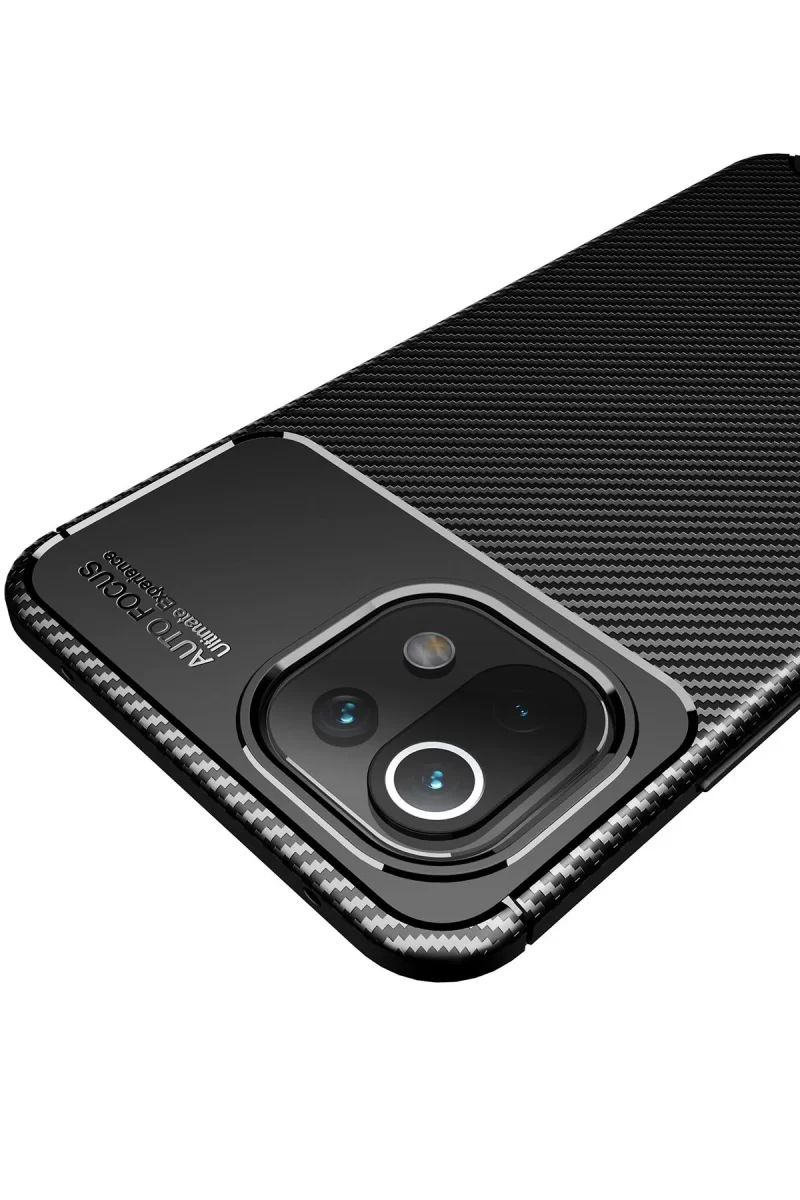 Newface Xiaomi Mİ 11 Lite Kılıf Auto Focus Karbon Kapak - Lacivert