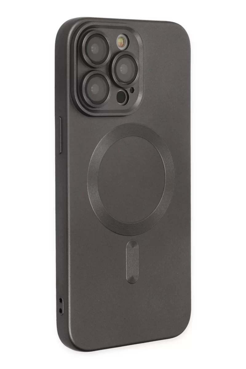 Newface Apple iPhone 13 Pro Kılıf Moshi Lens Magneticsafe Silikon - Füme