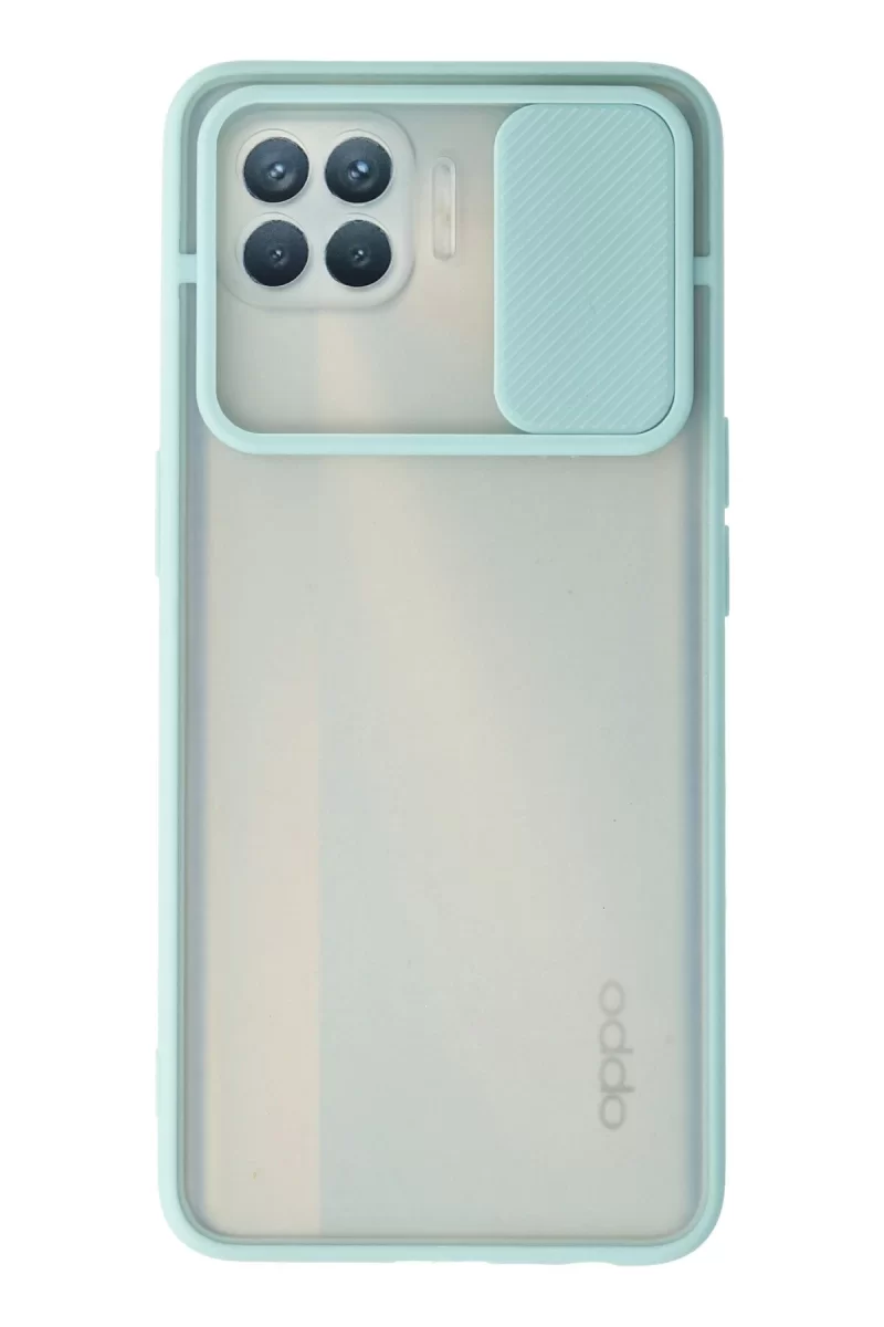 Newface Oppo Reno 4 Lite Kılıf Palm Buzlu Kamera Sürgülü Silikon - Turkuaz