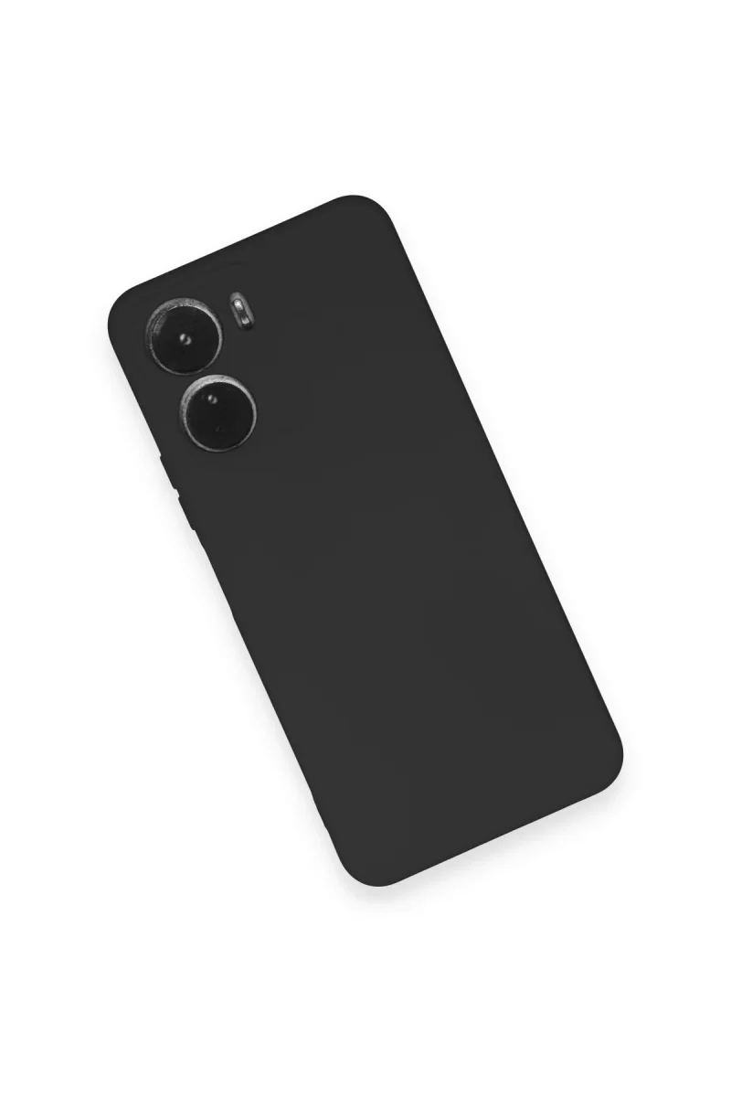 Newface Vivo Y16 Kılıf Nano içi Kadife Silikon - Siyah