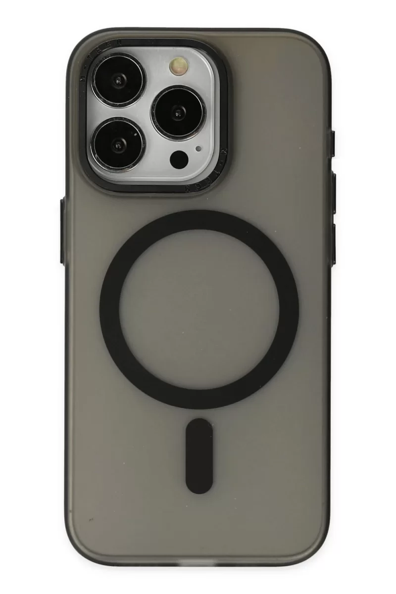 Newface Apple iPhone 15 Pro Kılıf Lodos Magneticsafe Mat Kapak - Siyah