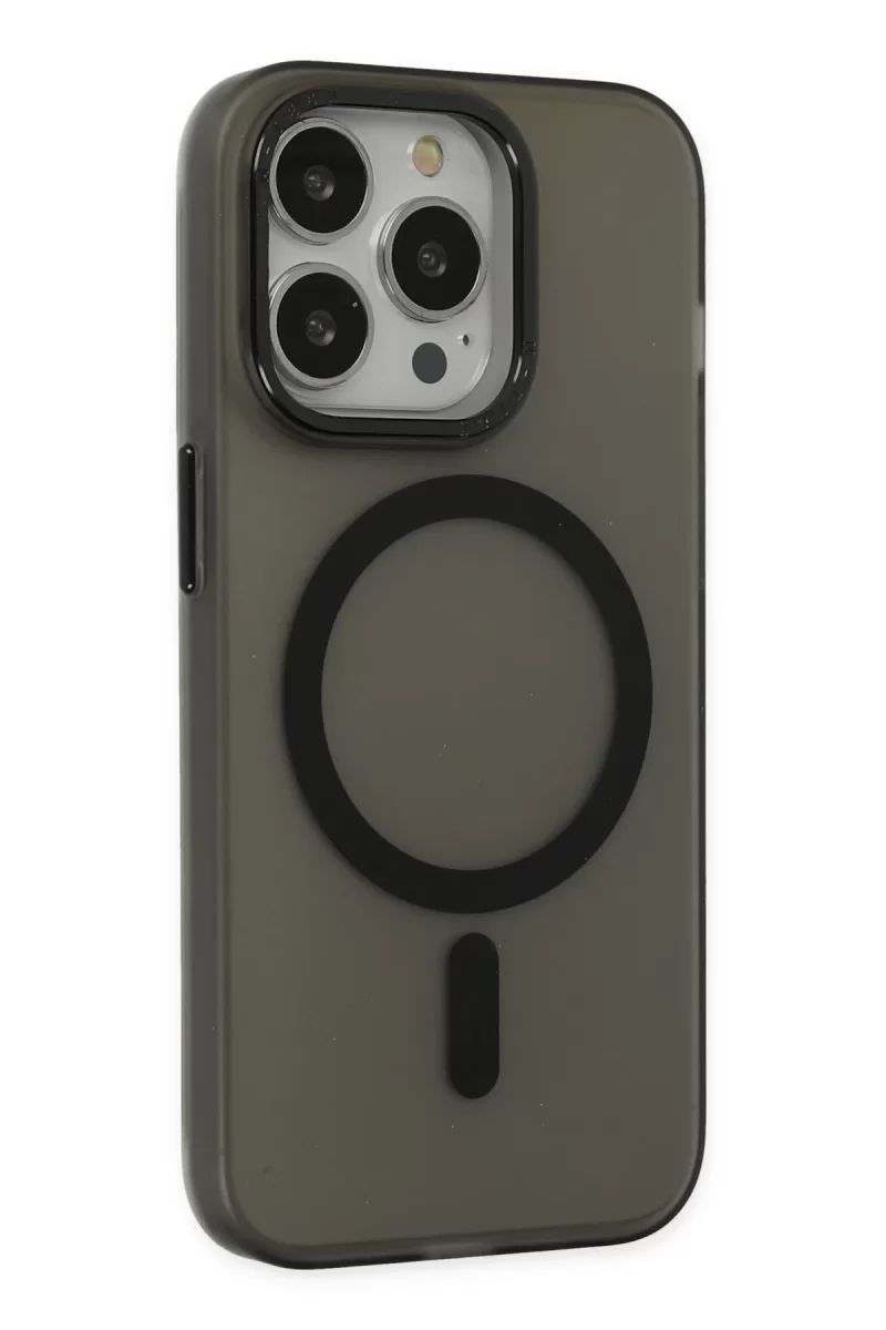 Newface Apple iPhone 15 Pro Kılıf Lodos Magneticsafe Mat Kapak - Siyah