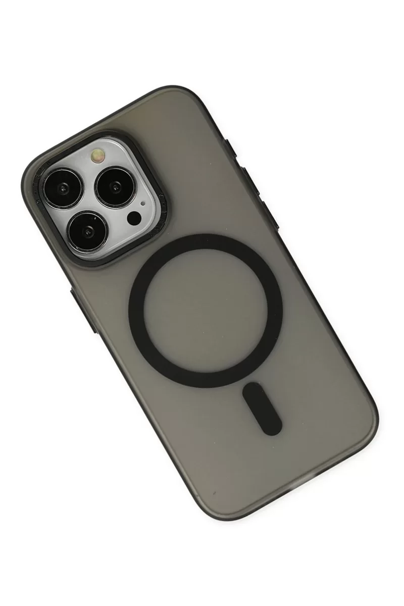 Newface Apple iPhone 15 Pro Kılıf Lodos Magneticsafe Mat Kapak - Siyah