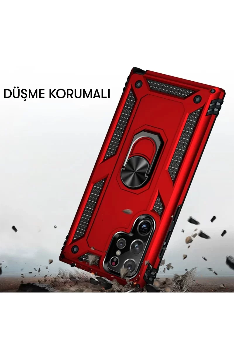 Newface Samsung Galaxy A24 4G Kılıf Sofya Yüzüklü Silikon Kapak - Rose