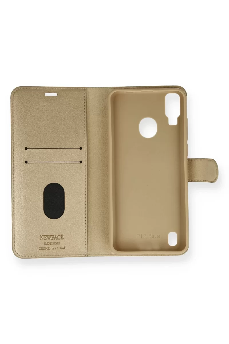 Newface Reeder P13 Blue Kılıf Trend S Plus Kapaklı Kılıf - Gold