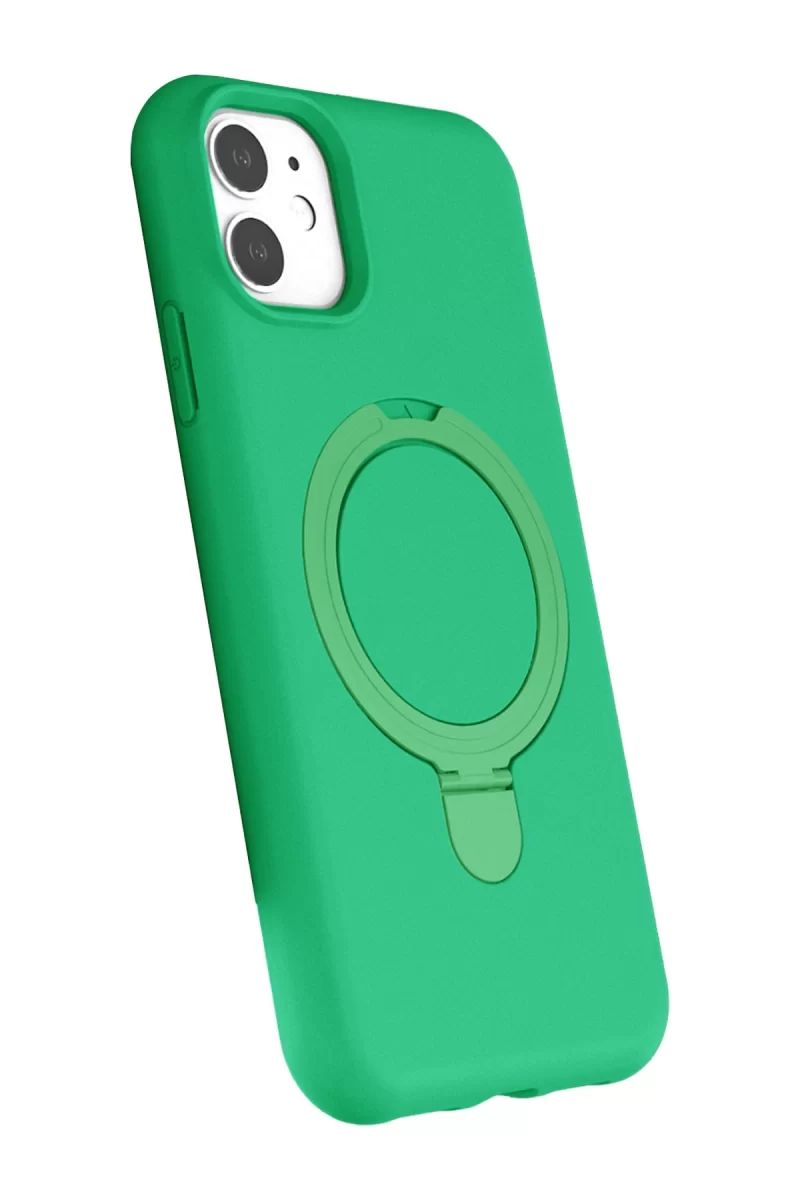 Newface Apple iPhone 11 Regal Magsafe Standlı Kapak - Yeşil