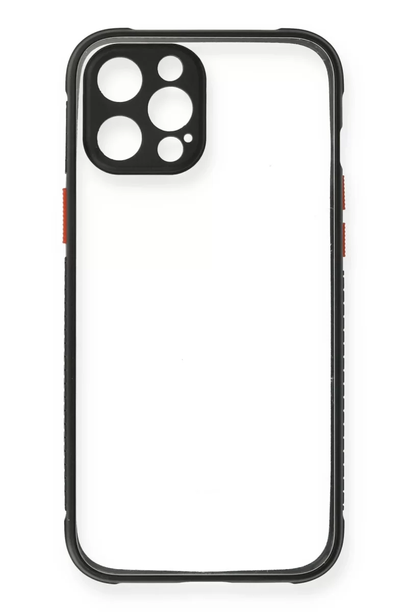 Newface Apple iPhone 12 Pro Kılıf Miami Şeffaf Silikon - Siyah