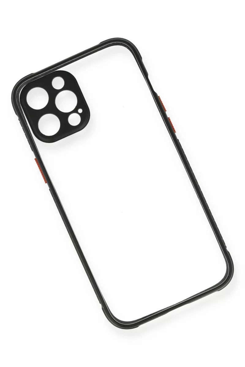 Newface Apple iPhone 12 Pro Kılıf Miami Şeffaf Silikon - Siyah