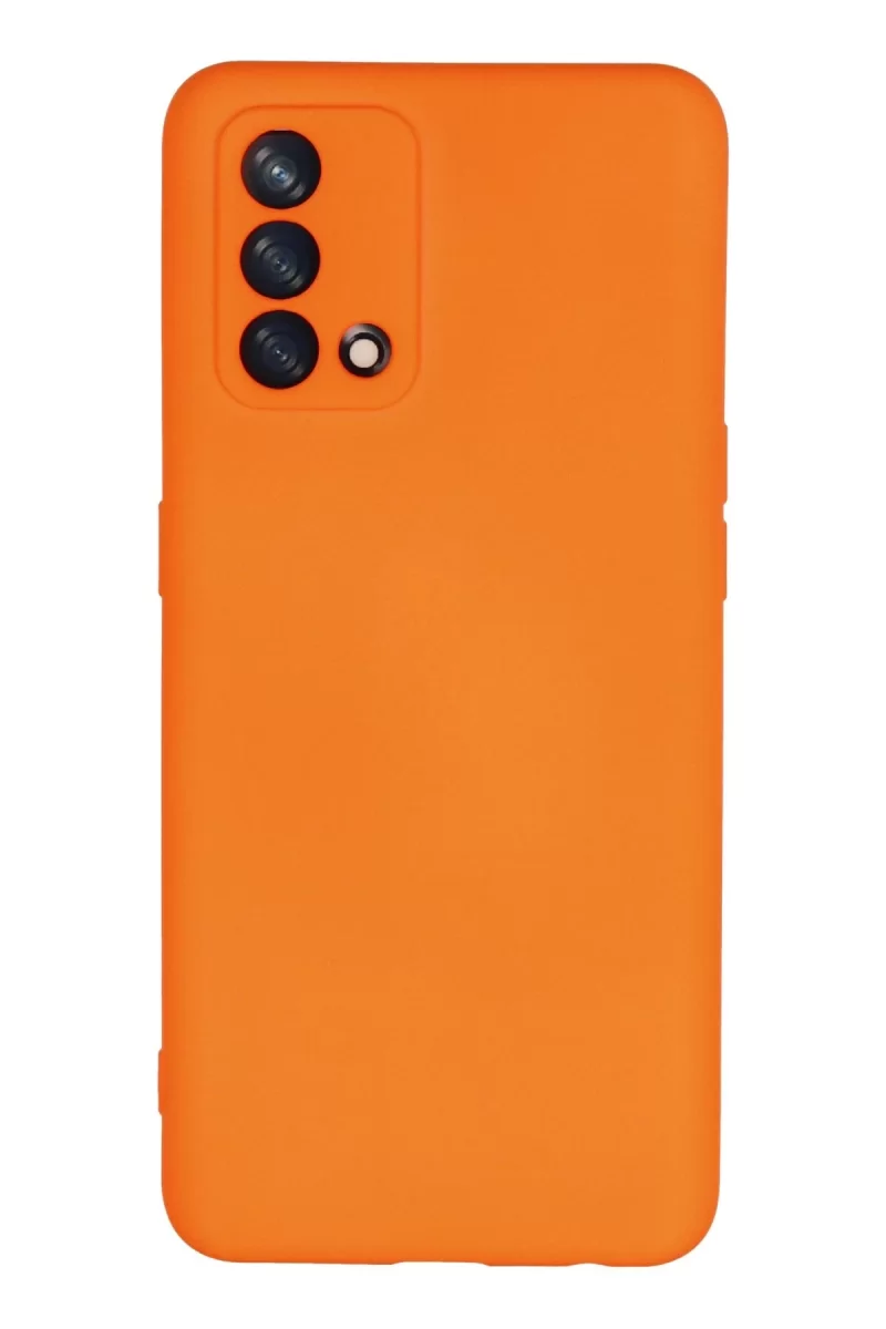 Newface Oppo A74 4G Kılıf Nano içi Kadife Silikon - Turuncu